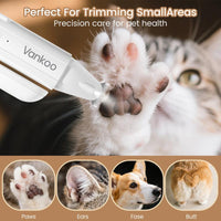 Vankoo 2-In-1 Pet Grooming Tool – LED Dog Nail Clipper & Paw Hair Trimmer, Rechargeable & Waterproof, Safe for Dogs & Cats