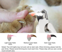 2-in-1 Rechargeable Pet Nail Clippers for Cats and Dogs with Quick Sensor, Safety Guard, and LED Lights