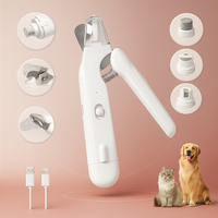 Miragepets™ 2-in-1 Rechargeable Pet Nail Clippers for Cats and Dogs with Quick Sensor, Safety Guard, and LED Lights